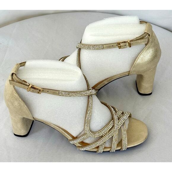 Bella Vita Shoes - Bella Vita Women's Aliette Dress Sandals Heels Size 7.5 M Gold Metallic NWT